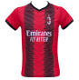 Kit con maglia Milan ufficiale da personalizzare replica 2023/2024 autorizzato con pantaloncino nero adulto e bambino